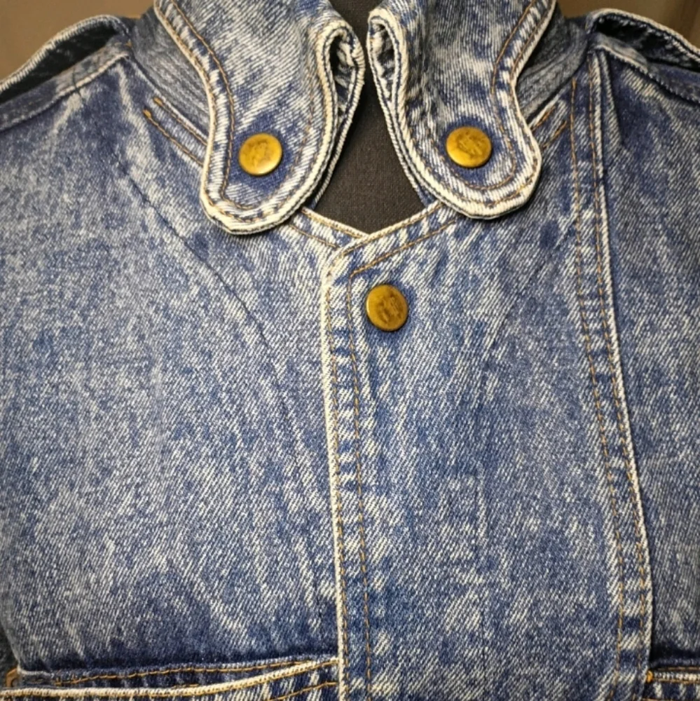 Acid Wash High Quality Denim Jacket Artisan Designed Bomber Style Men's Large - Picture 3 of 13